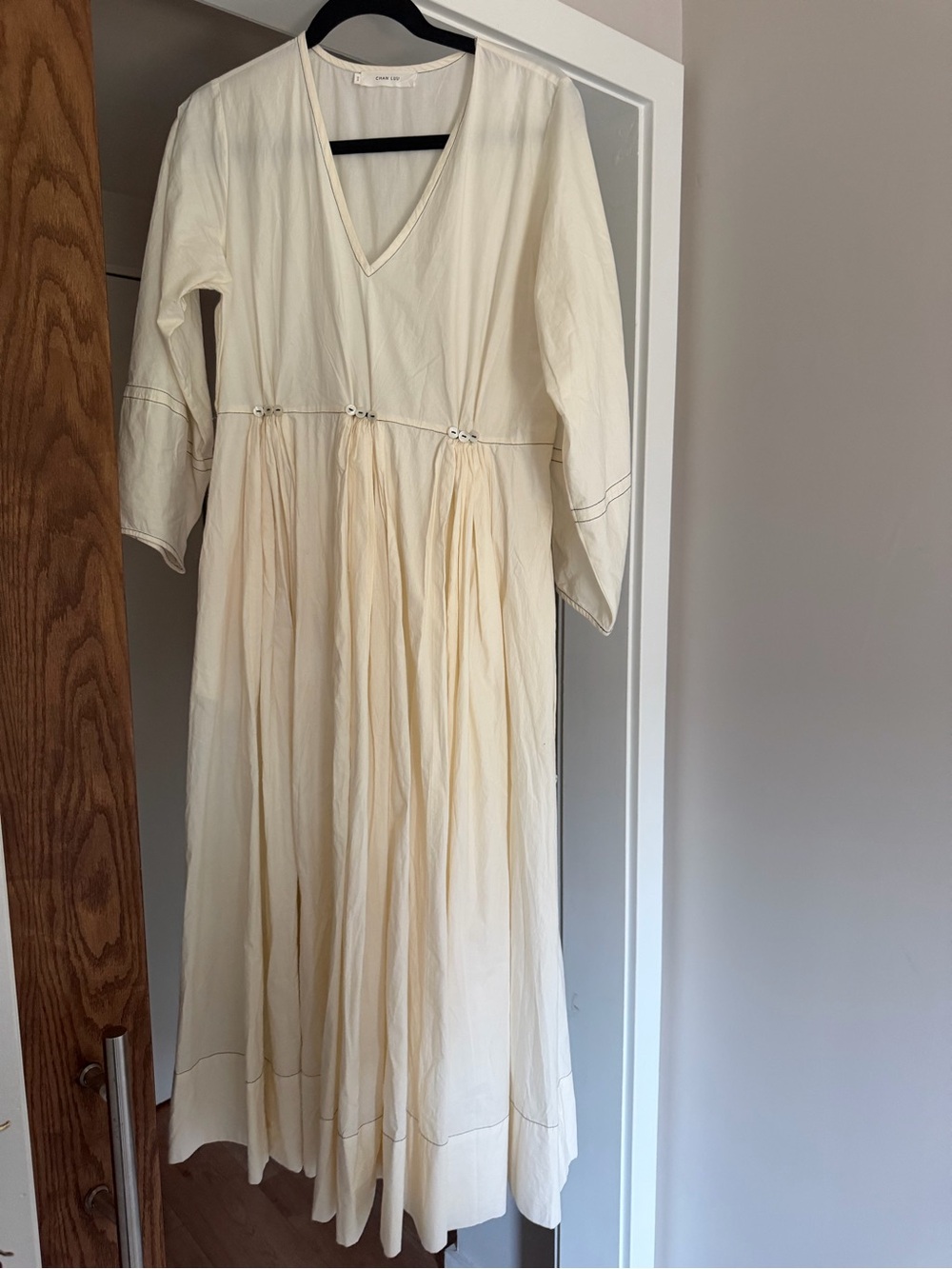 Chan Luu Cream V-Neck Maxi Dress